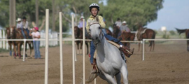 female riding horse