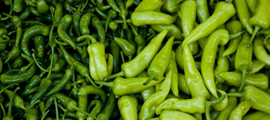 mix of bright green peppers