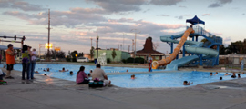 People swimming in the pool