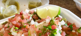 Lucy's fish tacos with lime